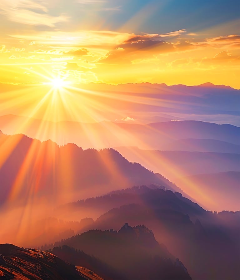 Beautiful sunrise scenery mountain sunset morning golden hour